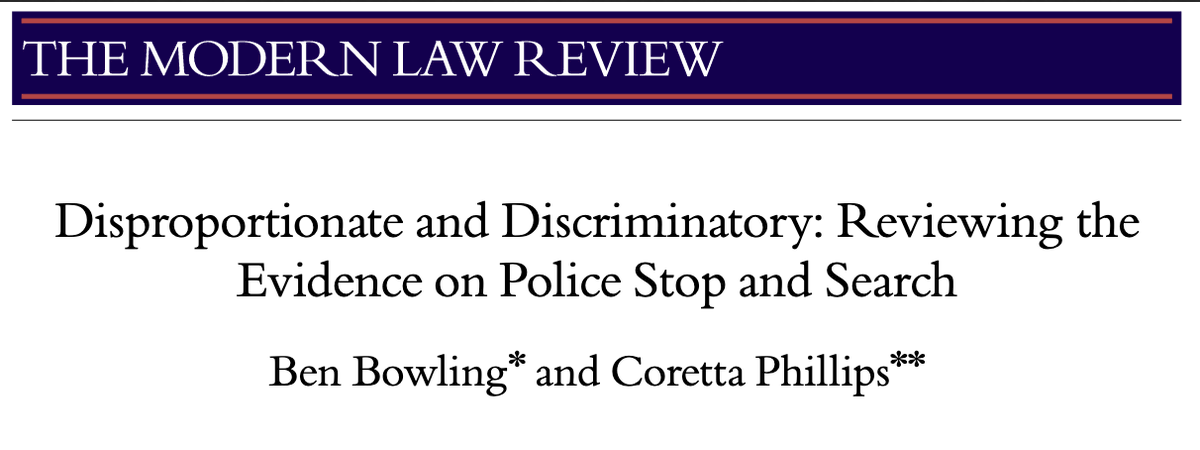 Disproportionate and Discriminatory: Reviewing the Evidence on Police Stop and Search