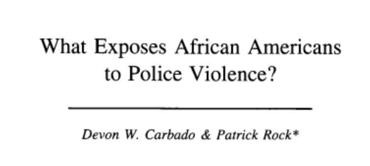 What Exposes African Americans to Police Violence?