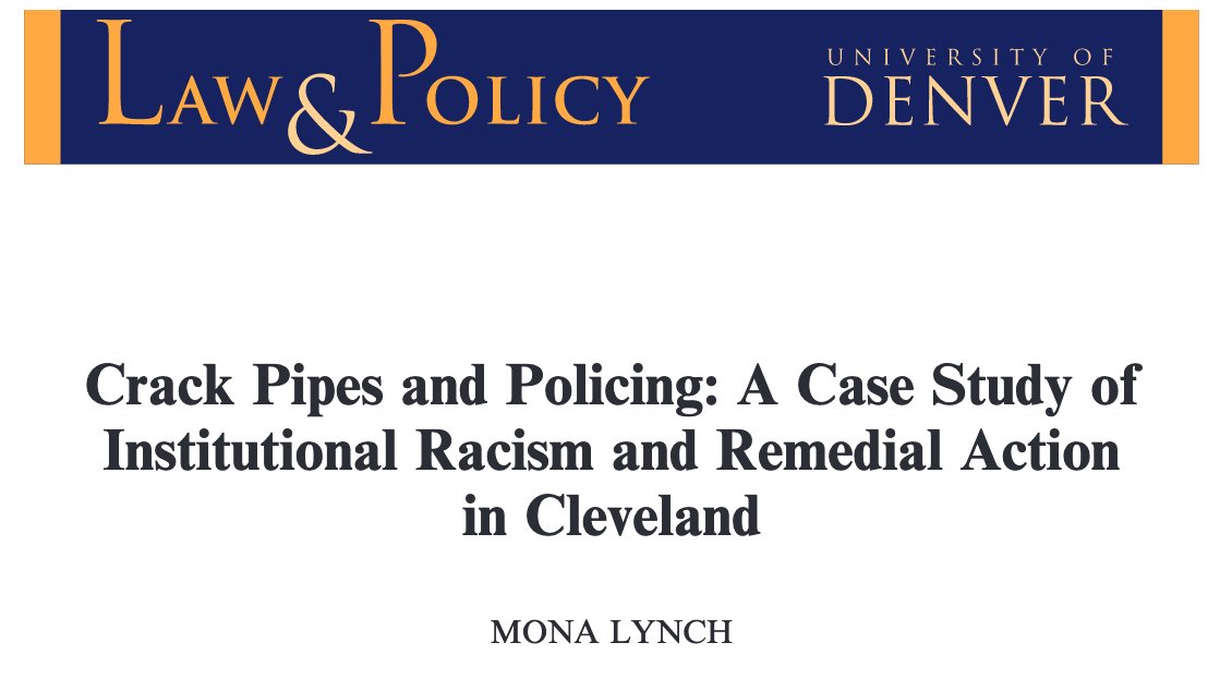 Crack Pipes and Policing: A Case Study of Institutional Racism and Remedial Action in Cleveland