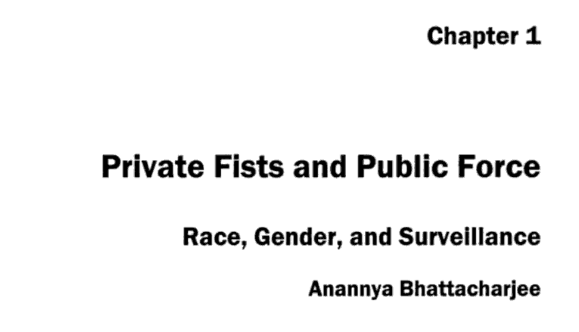 Private Fists and Public Force: Race, Gender, and Surveillance