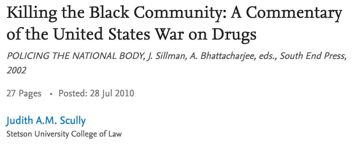 Killing the Black Community: A Commentary of the United States War on Drugs