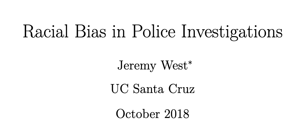 Racial Bias in Police Investigations