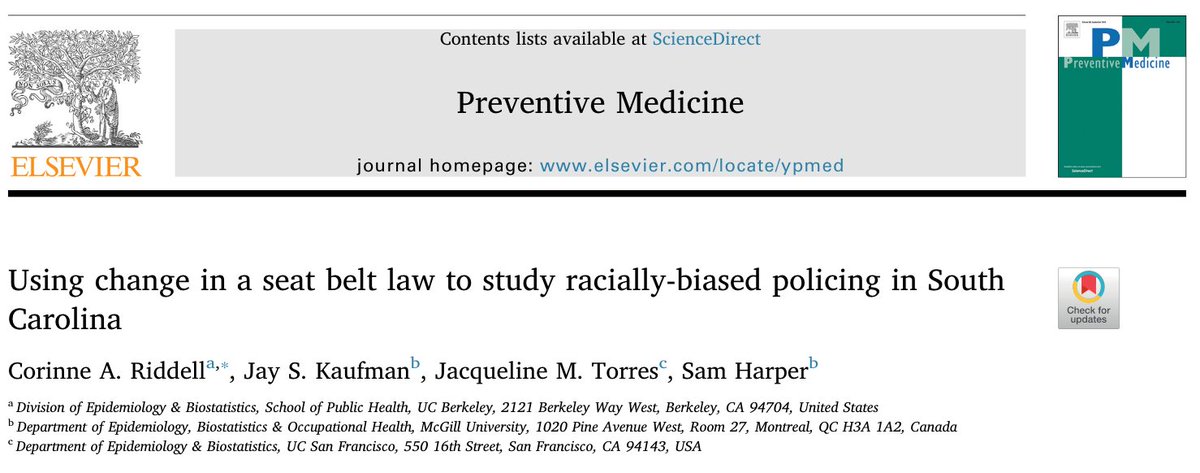 Using Change in a Seat Belt Law to Study Racially-Biased Policing in South Carolina