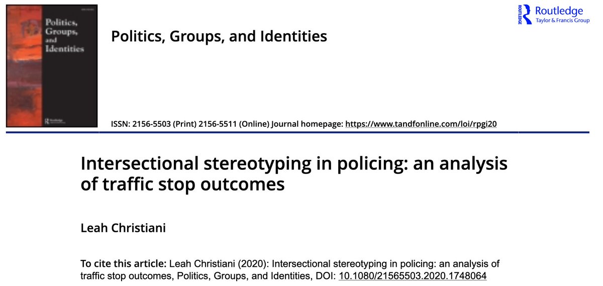 Intersectional Stereotyping in Policing: An Analysis of Traffic Stop Outcomes