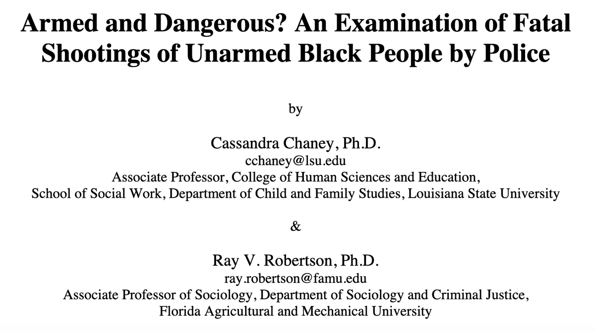 Armed and Dangerous? An Examination of Fatal Shootings of Unarmed Black People by Police
