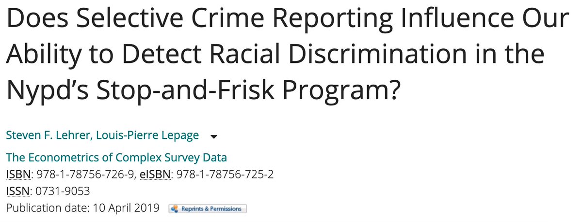 Does Selective Crime Reporting Influence Our Ability to Detect Racial Discrimination in the NYPD’s Stop-and-Frisk Program?