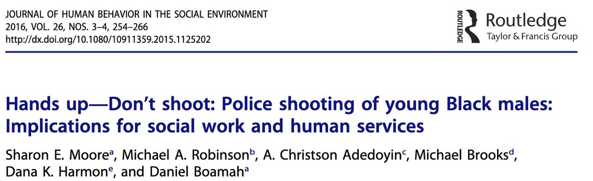 Hands Up—Don’t Shoot: Police Shooting of Young Black Males: Implications for Social Work and Human Services