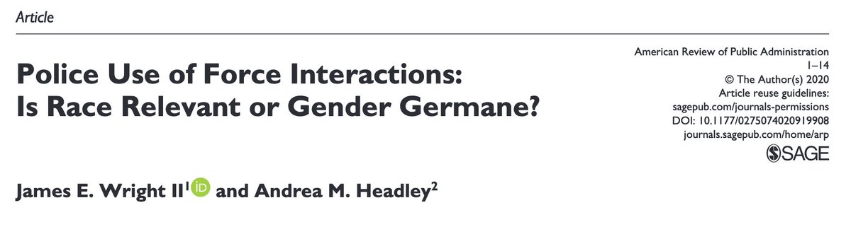 Police Use of Force Interactions: Is Race Relevant or Gender Germane?