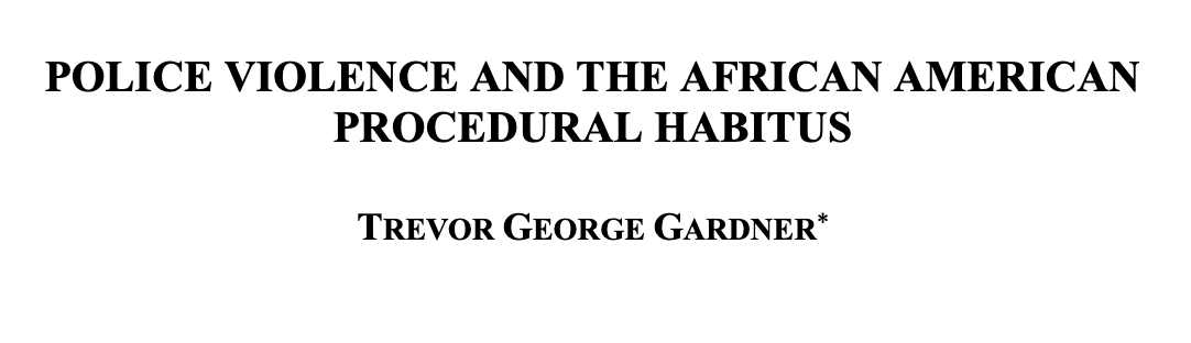 Police Violence and the African American Procedural Habitus