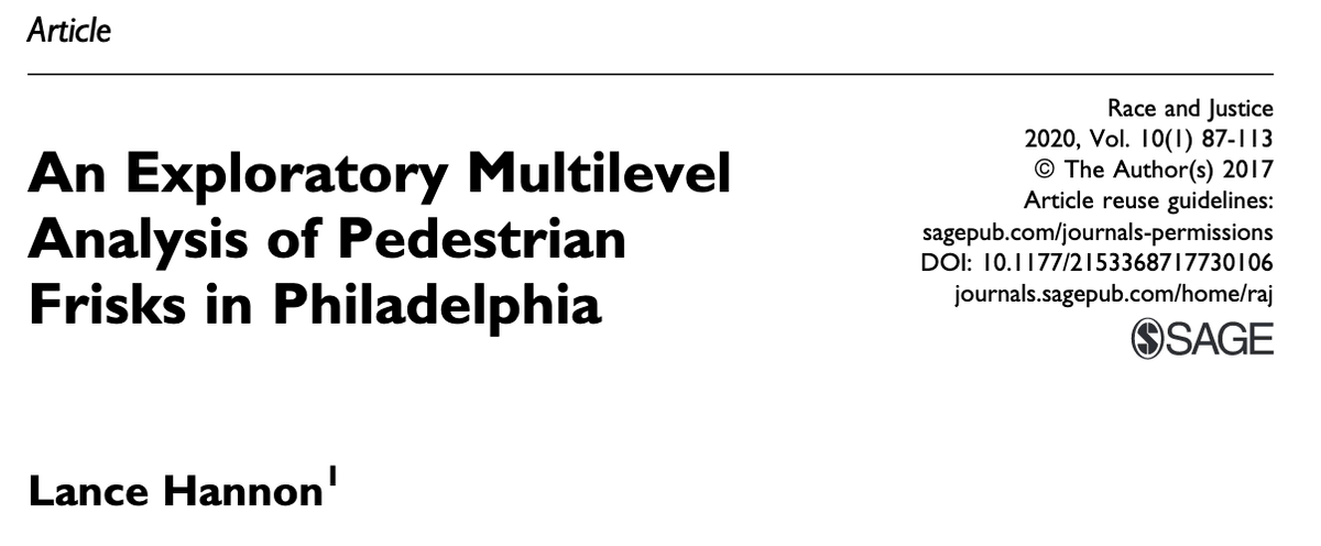 An Exploratory Multilevel Analysis of Pedestrian Frisks in Philadelphia