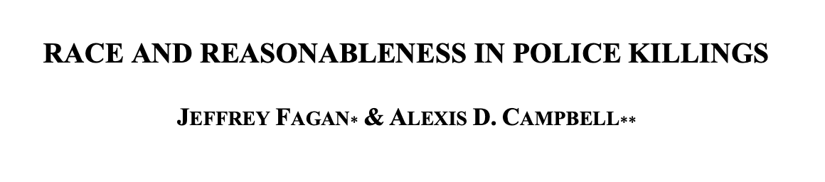 Race and Reasonableness in Police Killings