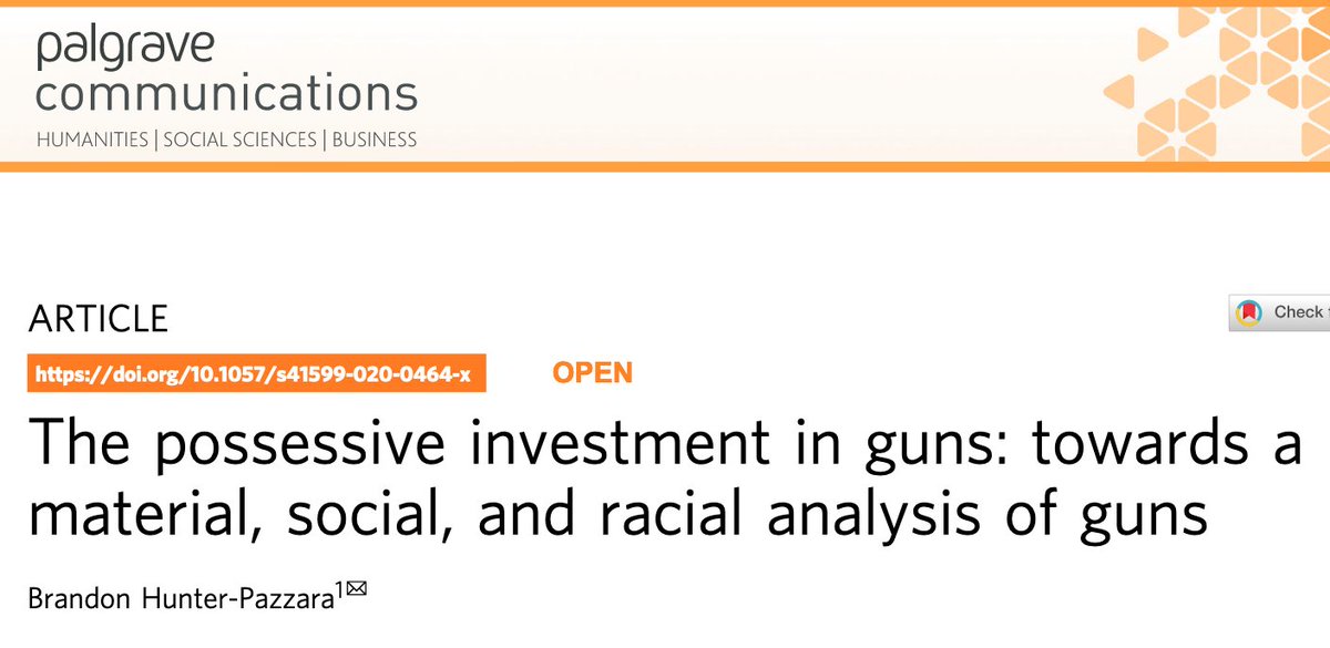 The Possessive Investment in Guns: Towards a Material, Social, and Racial Analysis of Guns