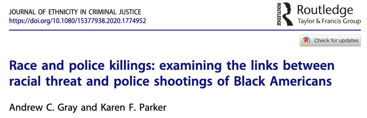 Race and Police Killings: Examining the Links Between Racial Threat and Police Shootings of Black Americans