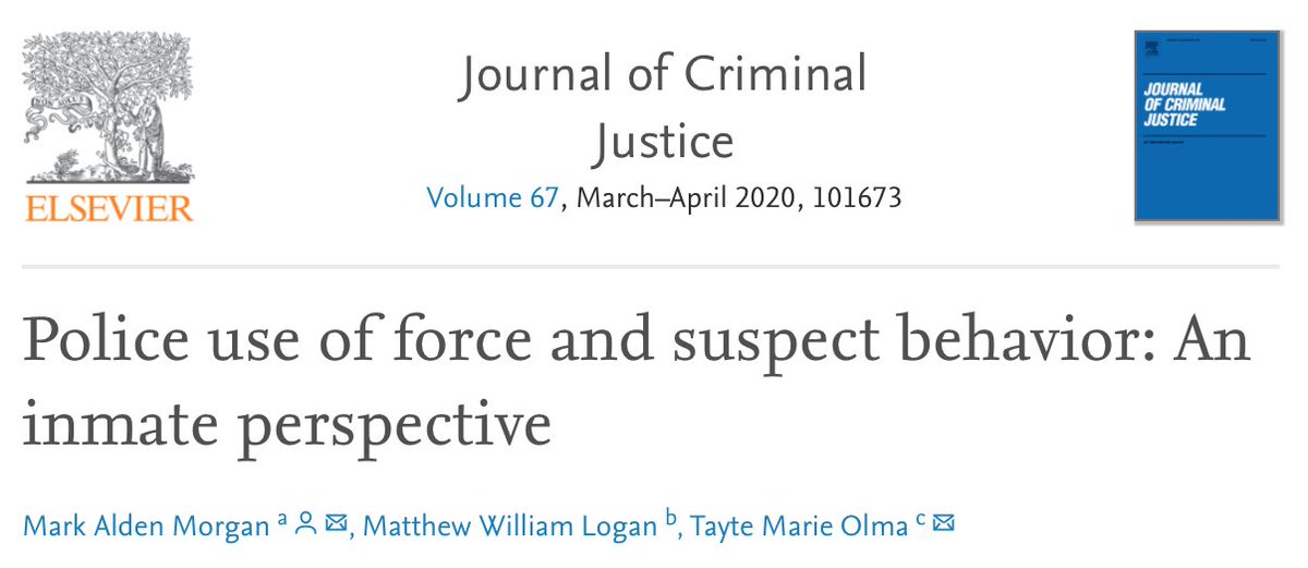 Police Use of Force and Suspect Behavior: An Inmate Perspective