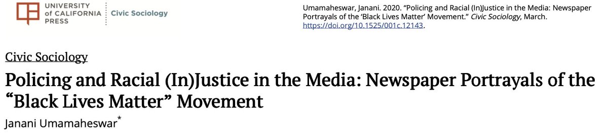 Policing and Racial (In)Justice in the Media: Newspaper Portrayals of the “Black Lives Matter” Movement