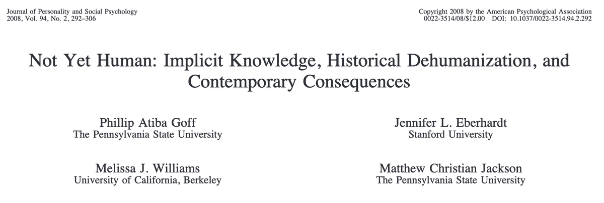 Not Yet Human: Implicit Knowledge, Historical Dehumanization, and Contemporary Consequences.