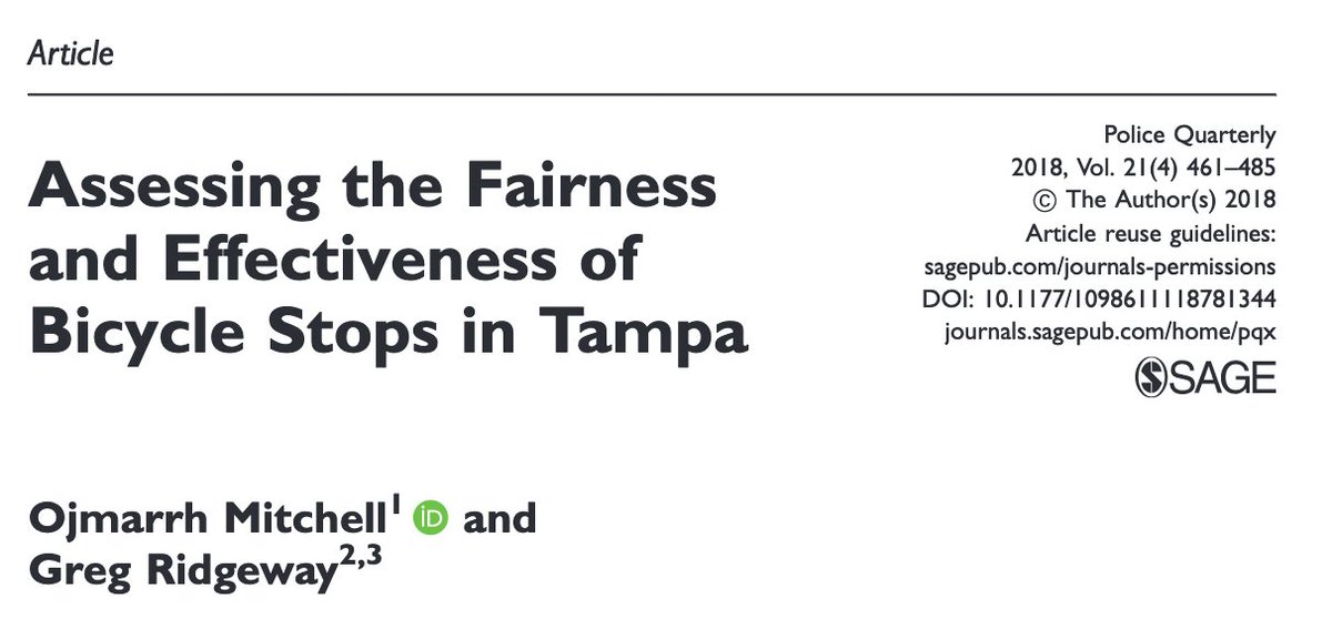 Assessing the Fairness and Effectiveness of Bicycle Stops in Tampa