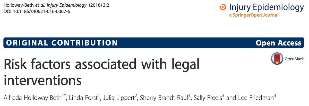 Risk Factors Associated With Legal Interventions