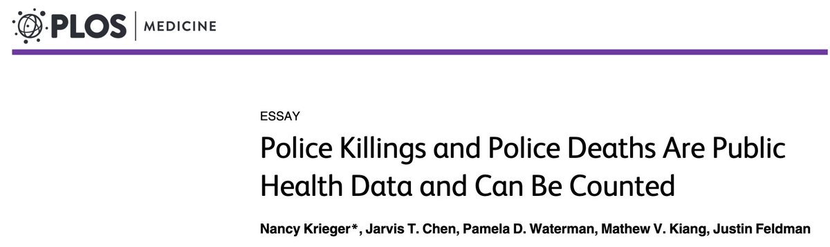 Police Killings and Police Deaths Are Public Health Data and Can Be Counted