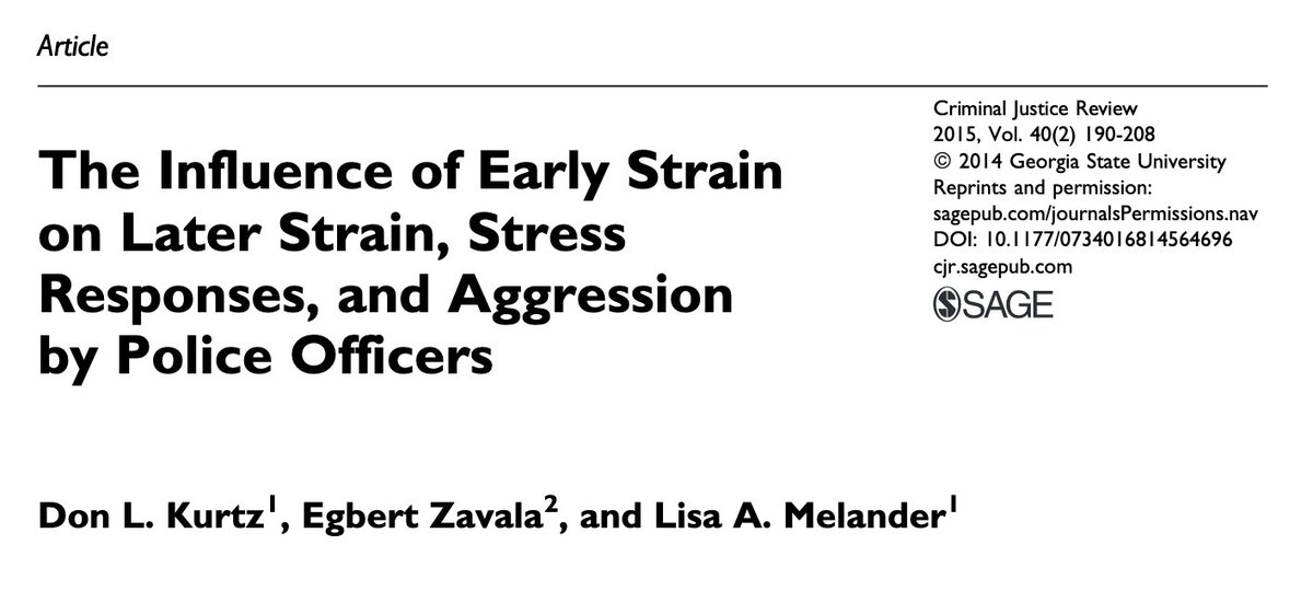 The Influence of Early Strain on Later Strain, Stress Responses, and Aggression by Police Officers