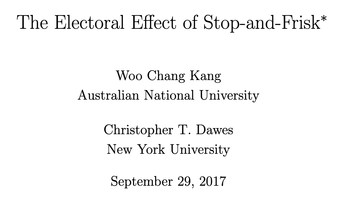 The Electoral Effect of Stop-and-Frisk