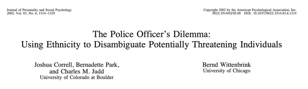 The Police Officer's Dilemma: Using Ethnicity to Disambiguate Potentially Threatening Individuals.