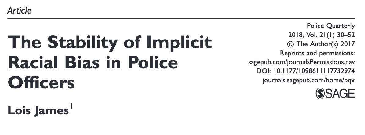 The Stability of Implicit Racial Bias in Police Officers