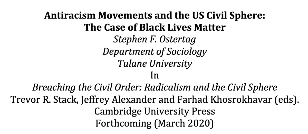 Antiracism Movements and the US Civil Sphere: The Case of Black Lives Matter