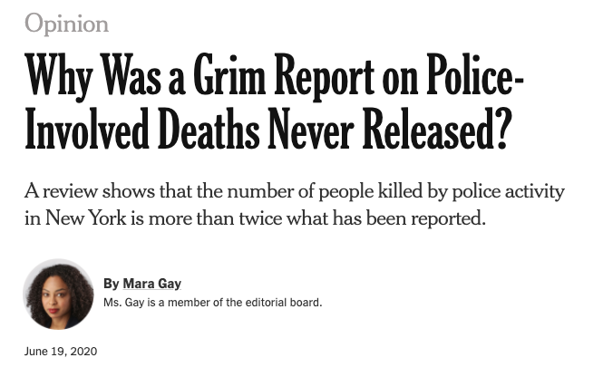 Why Was a Grim Report on Police-Involved Deaths Never Released?