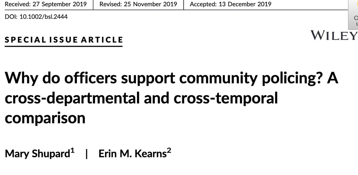 Why Do Officers Support Community Policing? A Cross-departmental and Cross-temporal Comparison