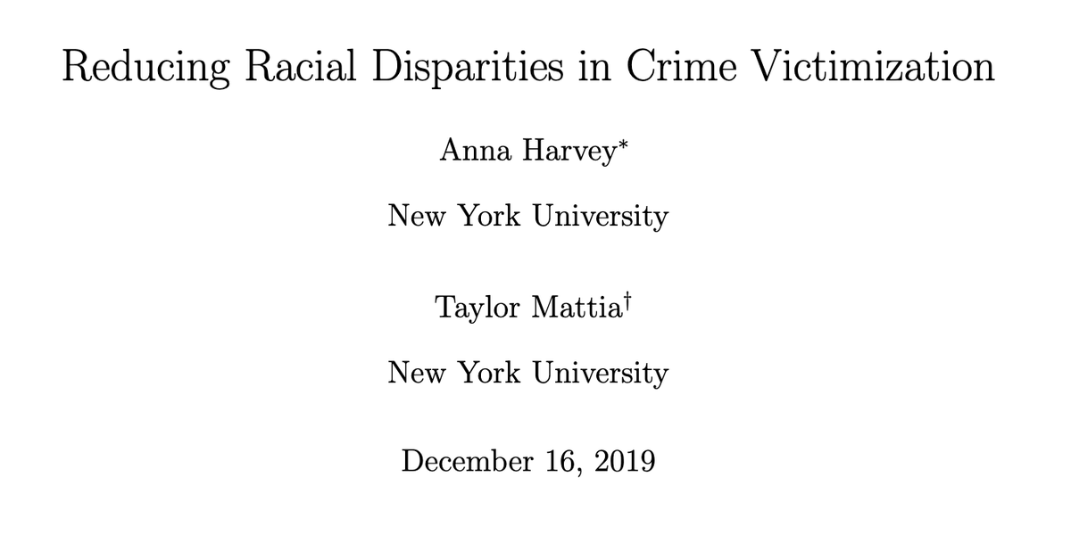 Reducing Racial Disparities in Crime Victimization
