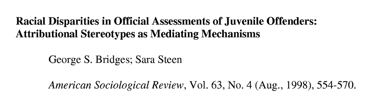 Racial Disparities in Official Assessments of Juvenile Offenders: Attributional Stereotypes as Mediating Mechanisms