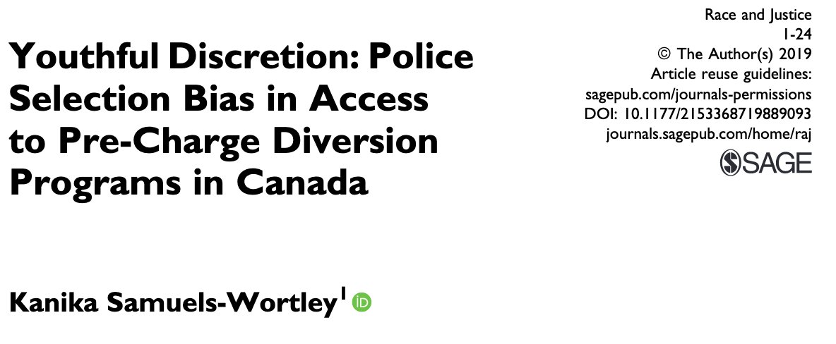 Youthful Discretion: Police Selection Bias in Access to Pre-Charge Diversion Programs in Canada