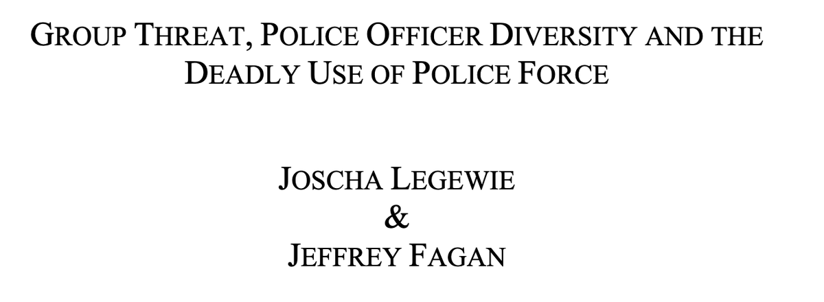 Group Threat, Police Officer Diversity and the Deadly Use of Police Force