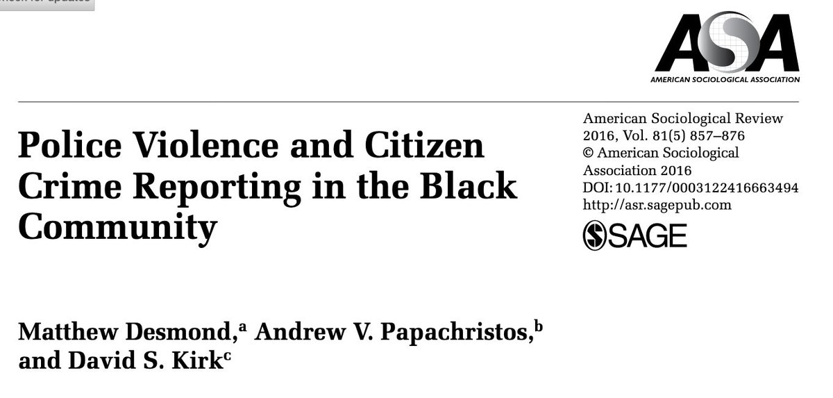 Police Violence and Citizen Crime Reporting in the Black Community