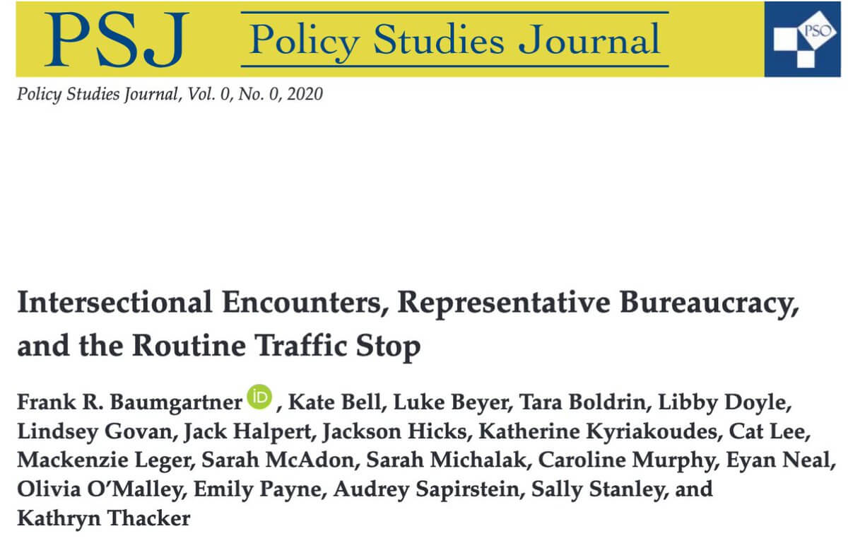 Intersectional Encounters, Representative Bureaucracy, and the Routine Traffic Stop