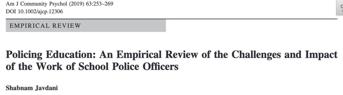 Policing Education: An Empirical Review of the Challenges and Impact of the Work of School Police Officers