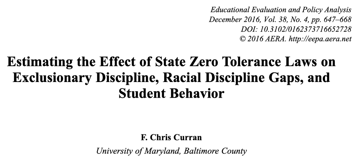 Estimating the Effect of State Zero Tolerance Laws on Exclusionary Discipline, Racial Discipline Gaps, and Student Behavior