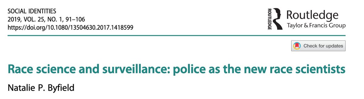 Race Science and Surveillance: Police as the New Race Scientists