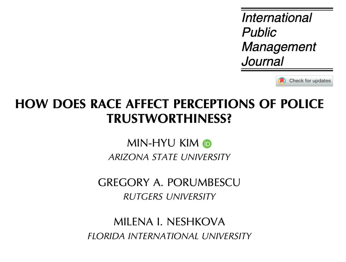 How Does Race Affect Perceptions of Police Trustworthiness?