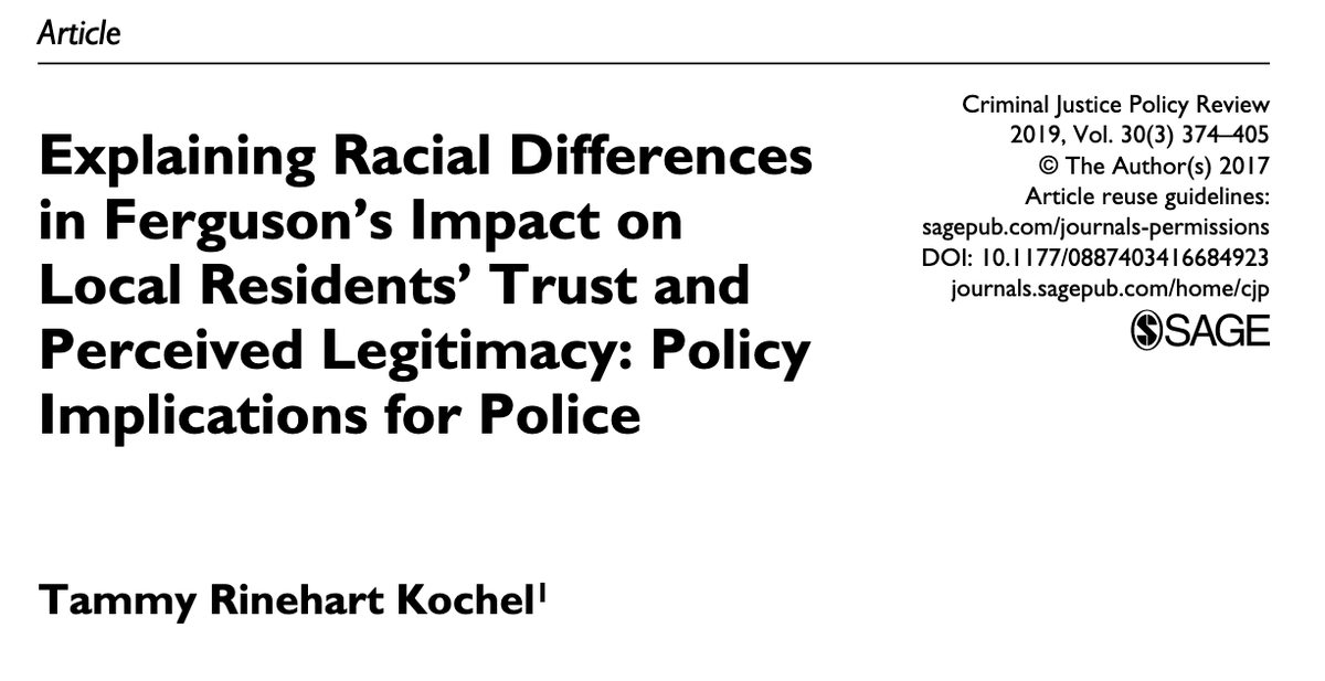 Explaining Racial Differences in Ferguson’s Impact on Local Residents’ Trust and Perceived Legitimacy: Policy Implications for Police