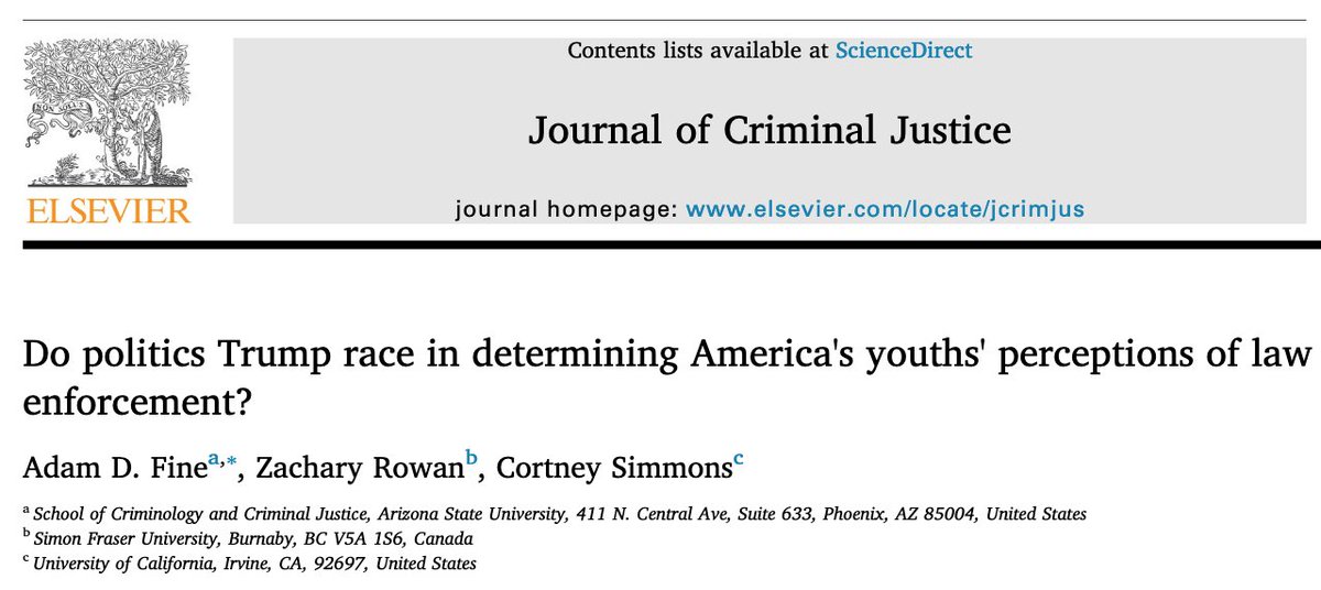 Do Politics Trump Race in Determining America's Youths' Perceptions of Law Enforcement?