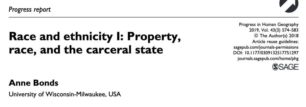 Race and Ethnicity I: Property, Race, and the Carceral State