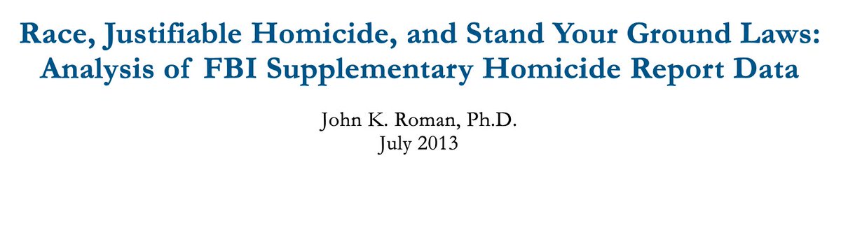 Race, Justifiable Homicide, and Stand Your Ground Laws: Analysis of FBI Supplementary Homicide Report Data