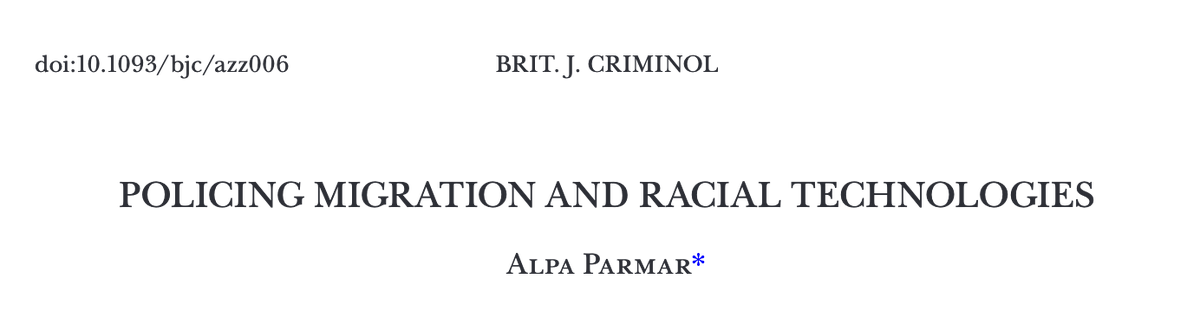 Policing Migration and Racial Technologies