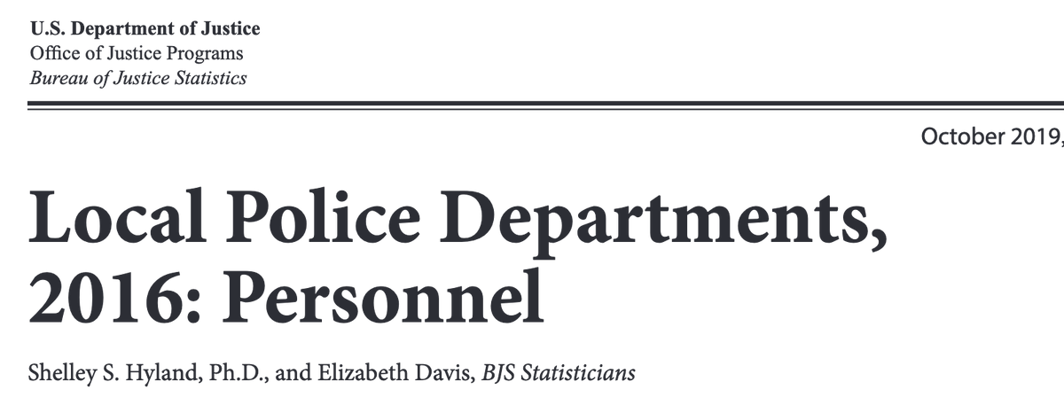 Local Police Departments, 2016: Personnel