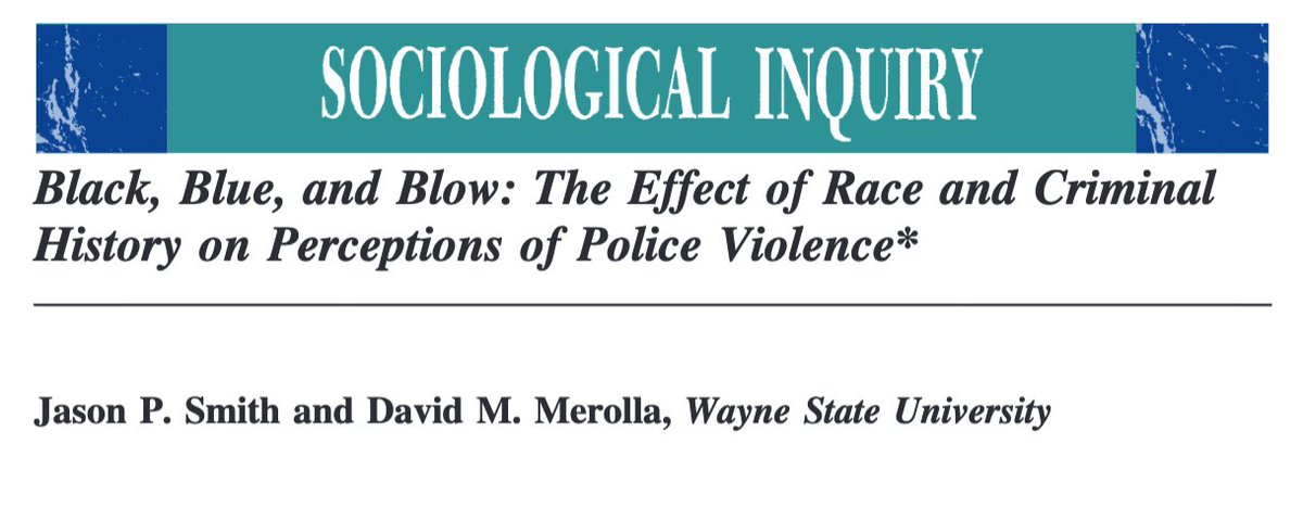 Black, Blue, and Blow: The Effect of Race and Criminal History on Perceptions of Police Violence