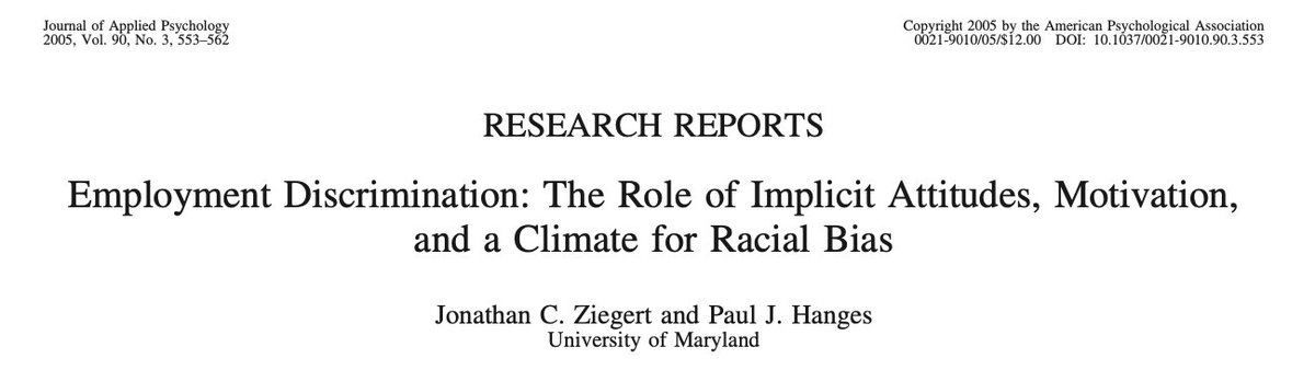 Employment Discrimination: The Role of Implicit Attitudes, Motivation, and a Climate for Racial Bias.