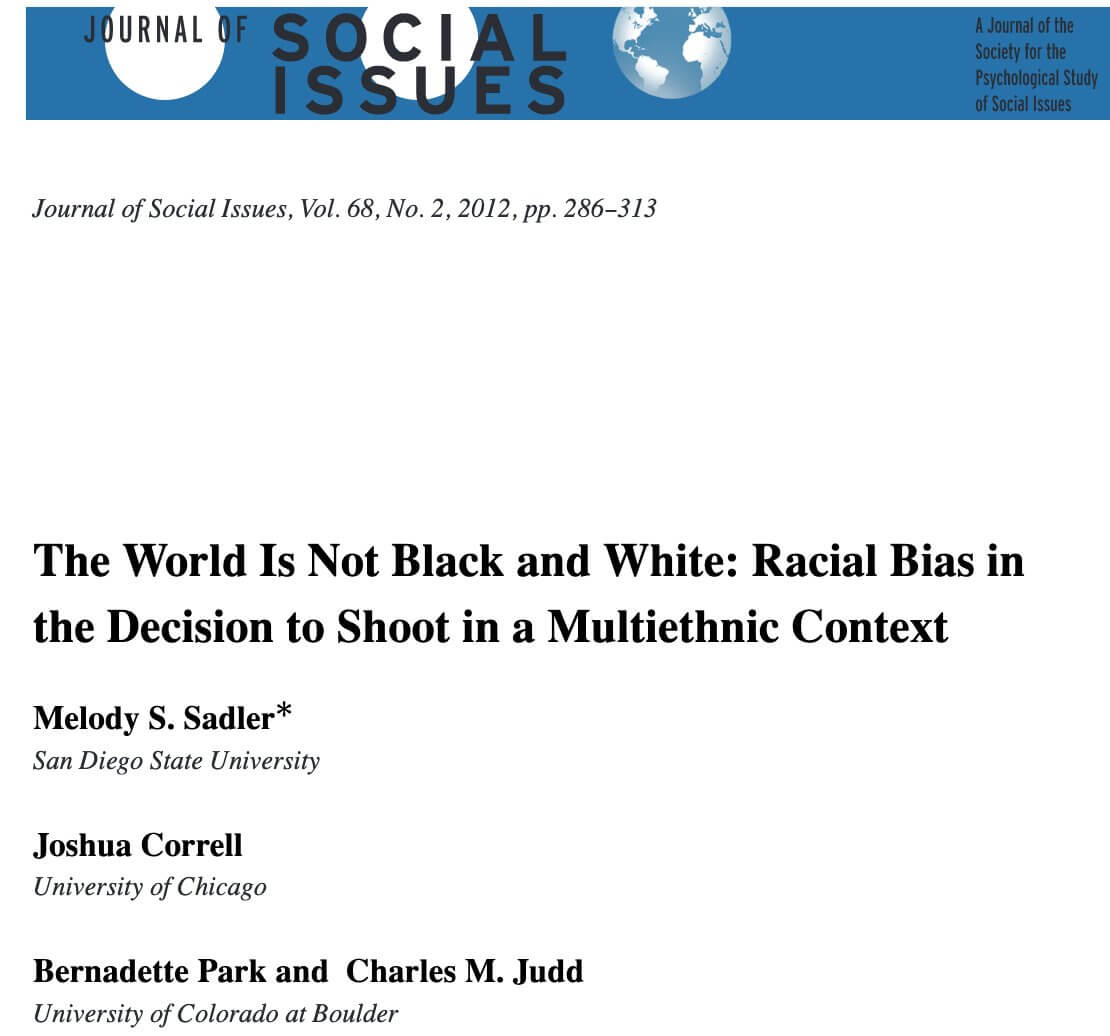 The World Is Not Black and White: Racial Bias in the Decision to Shoot in a Multiethnic Context