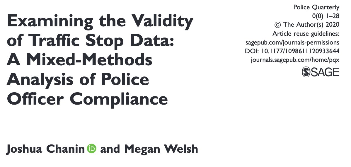 Examining the Validity of Traffic Stop Data: A Mixed-Methods Analysis of Police Officer Compliance